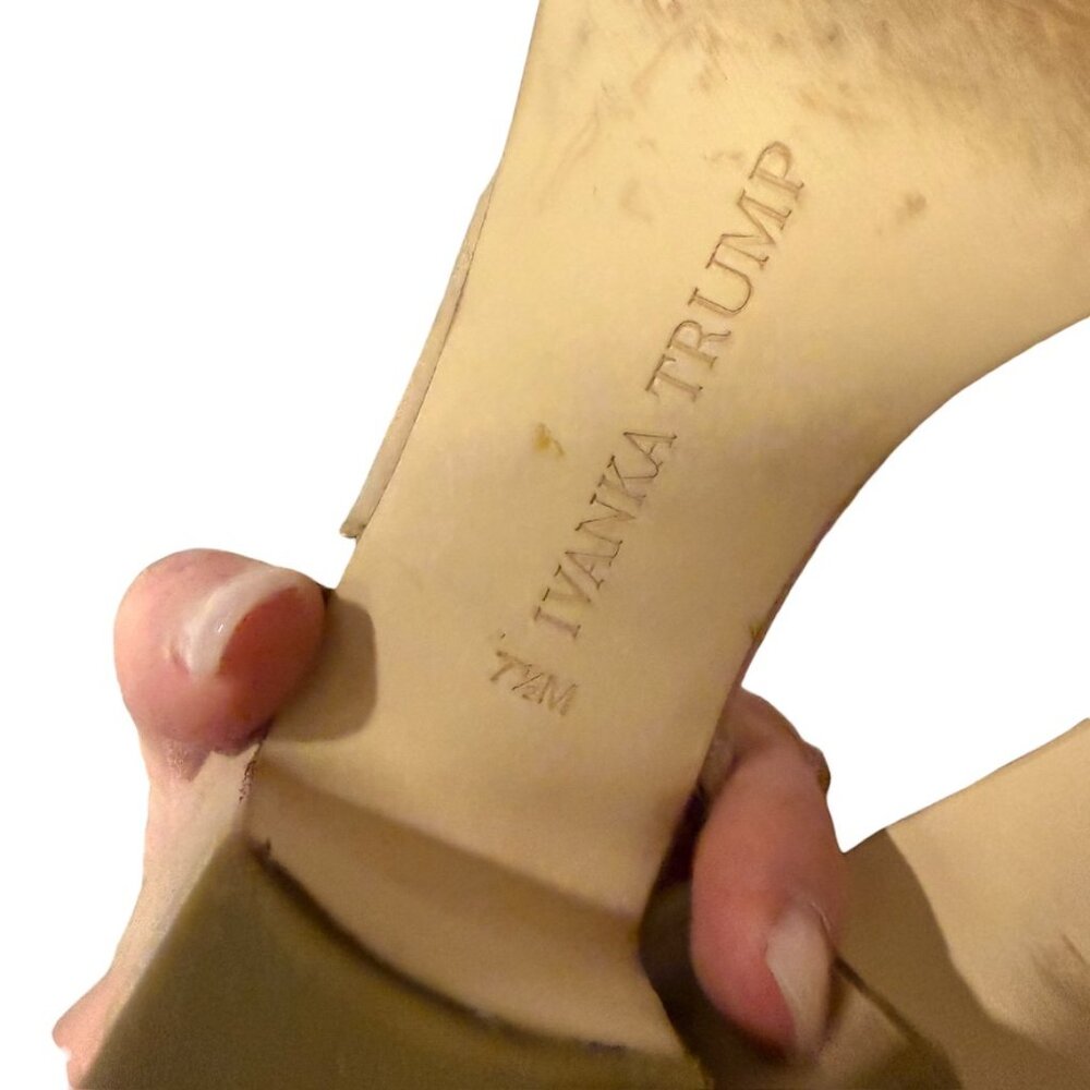 Womens Ivanka Trump Liah Slingback D'Orsay Heels, Beige Cap Toe 7.5 3" heel - Picture 3 of 9